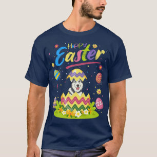 Funny Easter Egg Lover Alaskan Malamute Dog Happy  T-Shirt