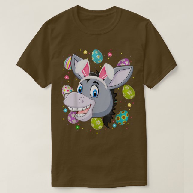 Funny Easter Egg Lover Bunny Ear Donkey Face Easte T-Shirt (Design Front)