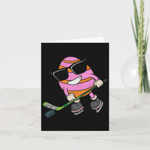 Funny Easter Egg Playing Ice Hockey Sport Lover Bo Card