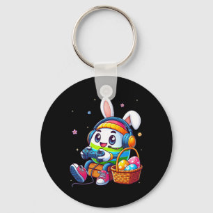Funny Easter Egg Playing Video Game For Gamer Boys Key Ring