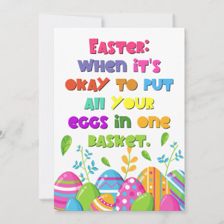 Funny Easter egg Saying Pun Card