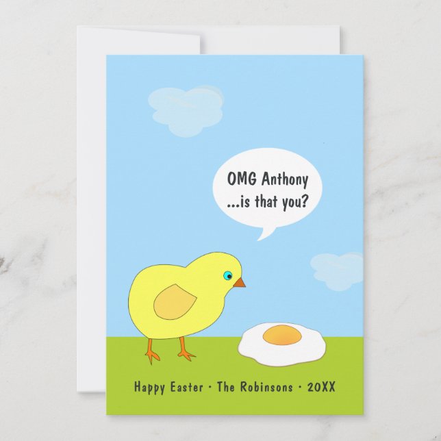 Funny Easter Family Photo Greeting Card (Front)