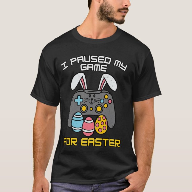 Funny Easter Gamer Bunny Shirt - Gaming Controller (Front)