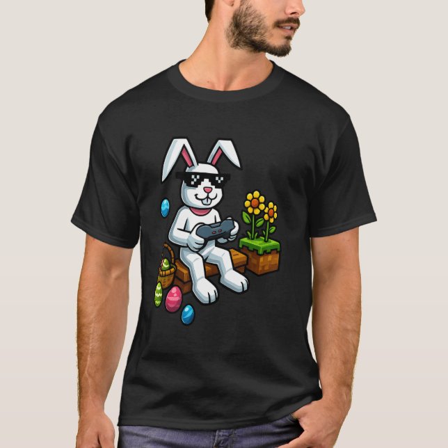 Funny Easter Gamer Bunny Shirt - Gaming Controller (Front)
