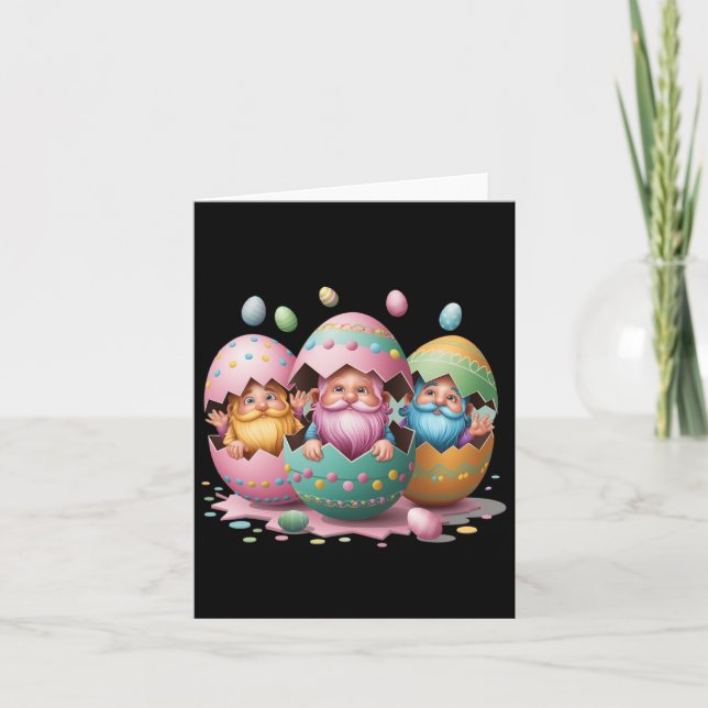 Funny Easter Gnome Egg Easter Gnomes Hatching From Card (Front)