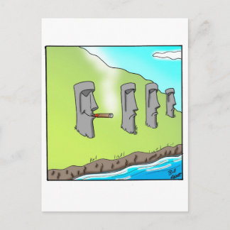 Funny Easter Island Cigar Cartoon Gifts Postcard