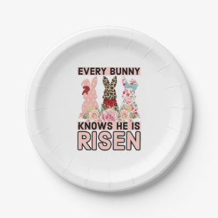 Funny Easter Jesus, Every Bunny Knows He Is Risen Paper Plate