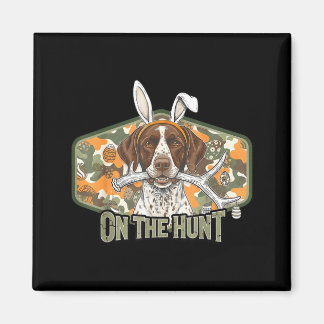 Funny easter labrador retriever on the hunt bunny magnet