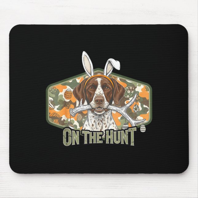 Funny easter labrador retriever on the hunt bunny mouse pad (Front)