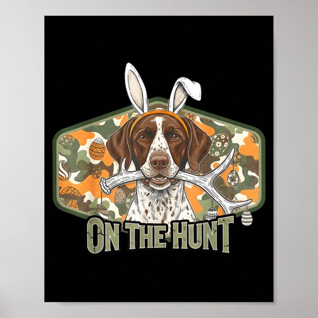 Funny easter labrador retriever on the hunt bunny poster (Front)