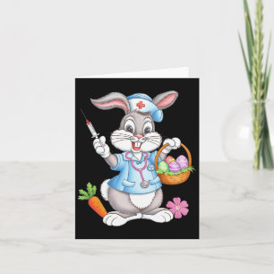 Funny Easter Nurse Stethoscope Bunny Scrub Top Rab Card
