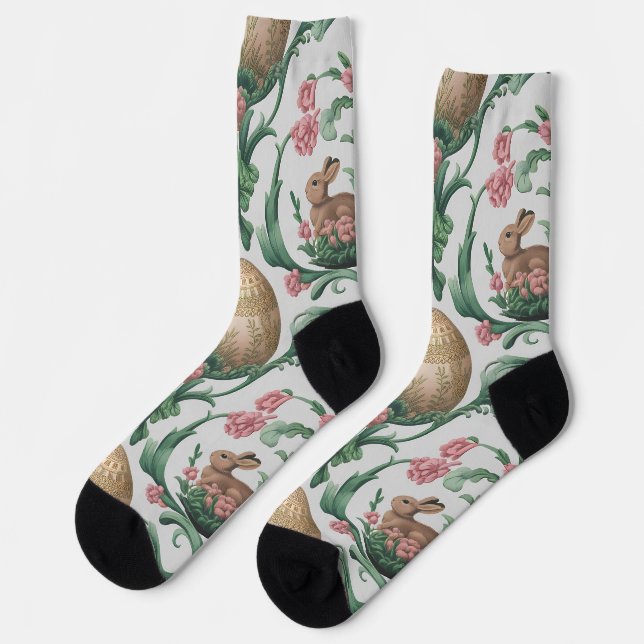 Funny Easter Pattern  Socks (Left)
