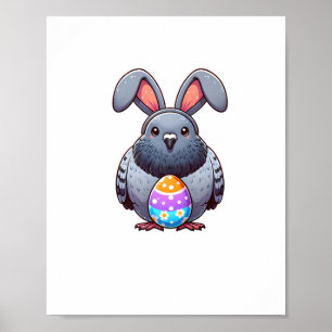 Funny Easter Pigeon Lover Egg Eggs Bunny Rabbit Bu Poster