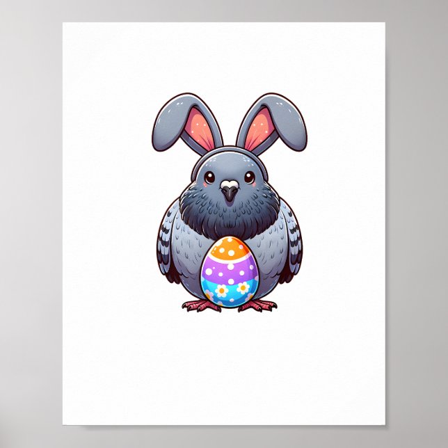 Funny Easter Pigeon Lover Egg Eggs Bunny Rabbit Bu Poster (Front)