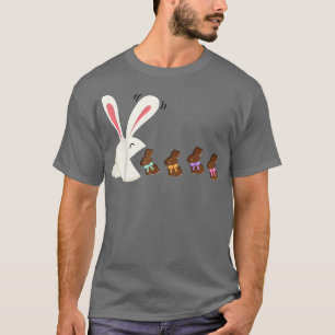 Funny Easter Rabbit Eating Chocolate Easter Bunnie T-Shirt