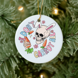 Funny Easter Skull Ceramic Tree Decoration
