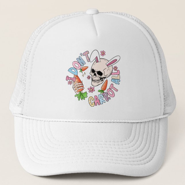 Funny Easter Skull Trucker Hat (Front)