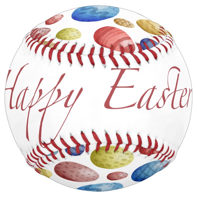 Funny Easter Softball Gift – Happy Easter Eggs  (Front)