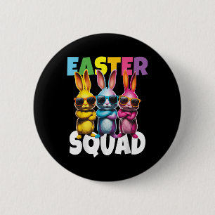 Funny Easter Squad Bunny Cool Bunnies Happy Easter 6 Cm Round Badge