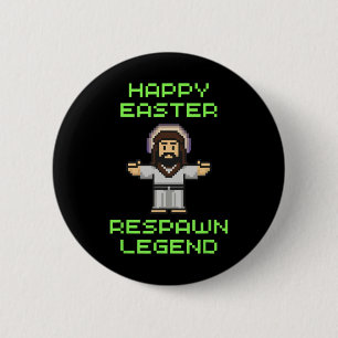 Funny Easter Video Game Jesus - Respawn Legend - V 6 Cm Round Badge