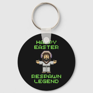 Funny Easter Video Game Jesus - Respawn Legend - V Key Ring