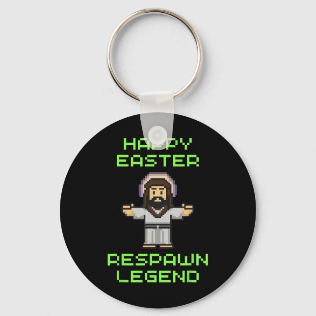 Funny Easter Video Game Jesus - Respawn Legend - V Key Ring (Front)