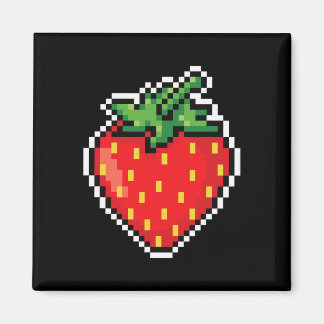 Funny Easy Halloween Costume Pixel Strawberry 80s  Magnet