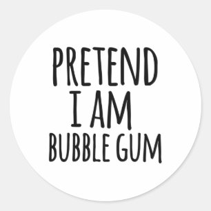 Funny Easy Lazy Halloween Pretend I Am Bubble Gum Classic Round Sticker