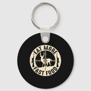 Funny Eat More Fast Food Deer Hunting Key Ring