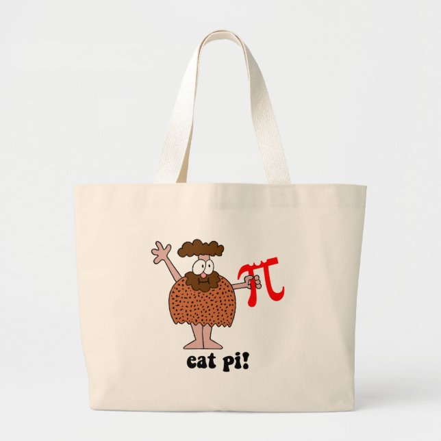 Funny eat pi math large tote bag (Front)