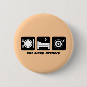 Funny eat sleep archery 6 cm round badge
