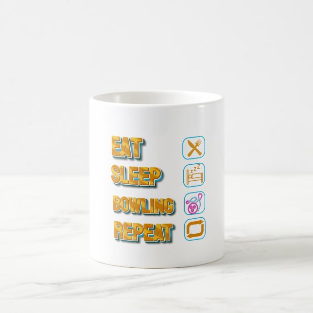 funny eat sleep Bowling repeat mug 2024 (Center)