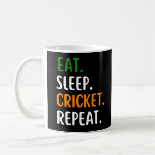 Funny Eat Sleep Cricket Repeat Coffee Mug