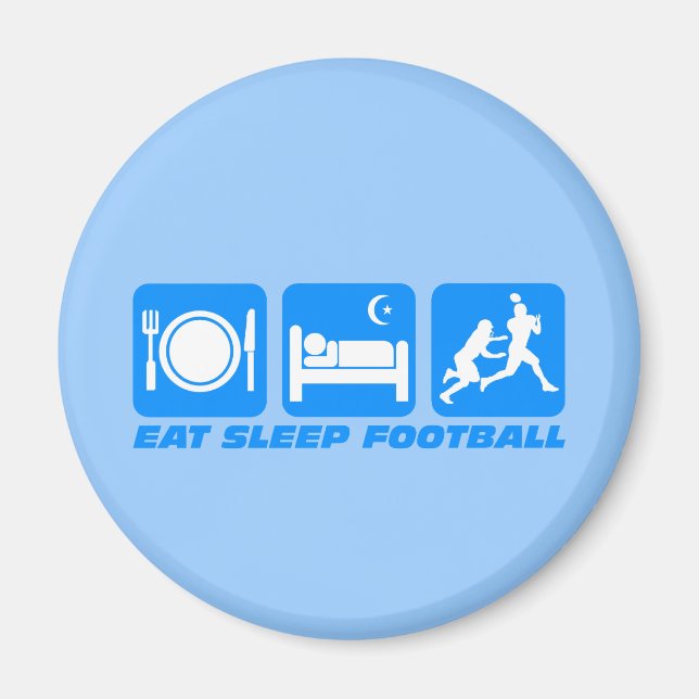 Funny eat sleep football magnet (Front)