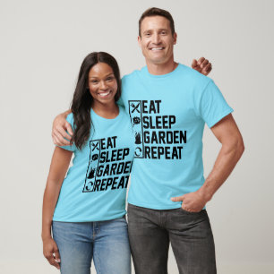Funny eat sleep garden repeat word art T-Shirt
