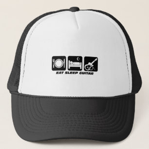 Funny eat sleep guitar trucker hat