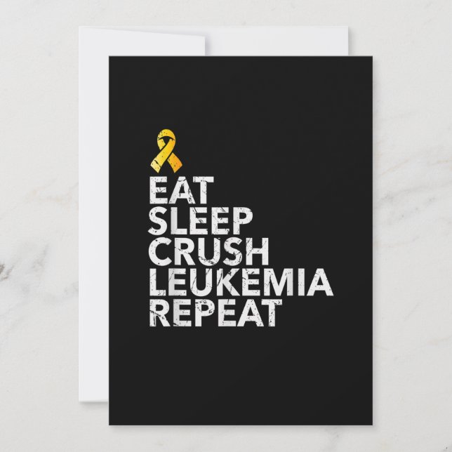 Funny Eat Sleep Leukaemia Repeat Orange Ribbon T S Save The Date (Front)