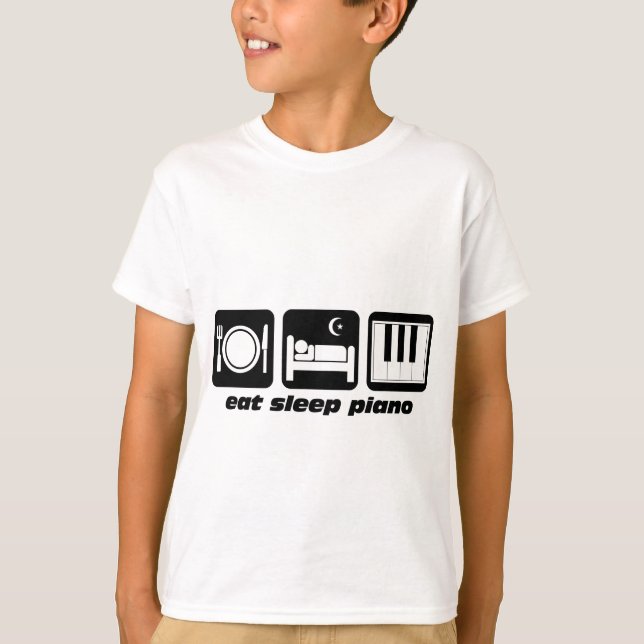 Funny eat sleep piano T-Shirt (Front)