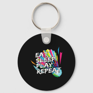 Funny Eat Sleep Play Repeat Player Gift Love Tee Key Ring