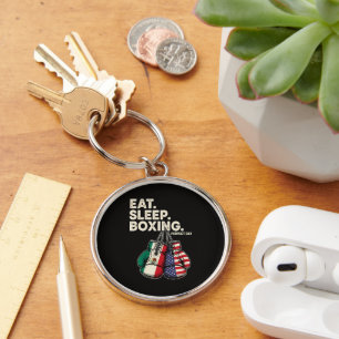 Funny Eat Sleep Repeat Boxing Key Ring