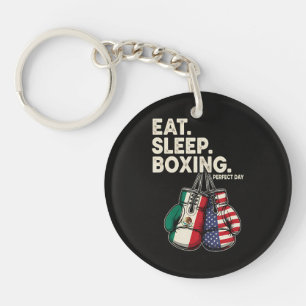 Funny Eat Sleep Repeat Boxing Key Ring