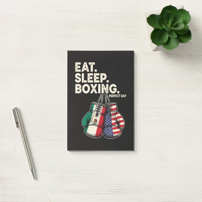 Funny Eat Sleep Repeat Boxing Post-it Notes (Office)