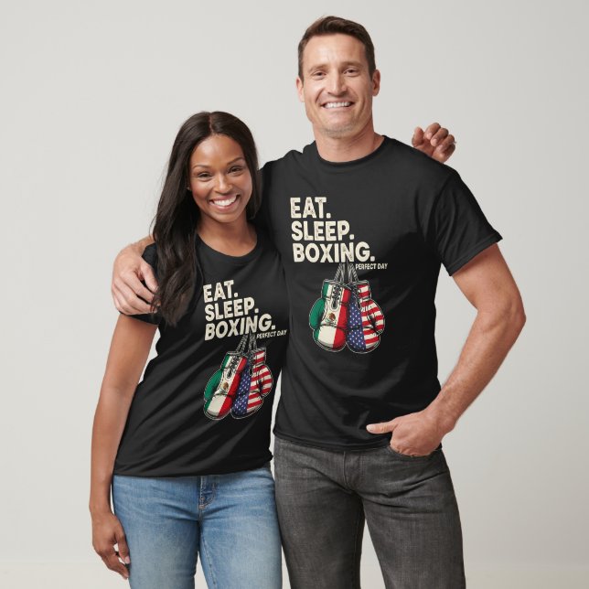 Funny Eat Sleep Repeat Boxing T-Shirt (Unisex)