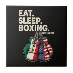 Funny Eat Sleep Repeat Boxing Tile