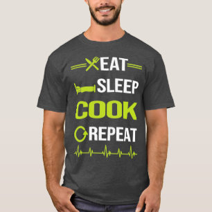 Funny Eat Sleep Repeat Cooking T-Shirt