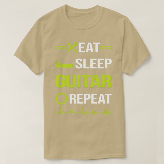 Funny Eat Sleep Repeat Guitar Guitarist  T-Shirt (Design Front)