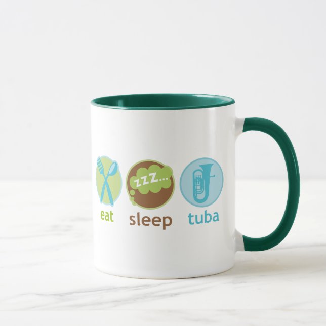 Funny Eat Sleep Tuba Mug Gift (Right)