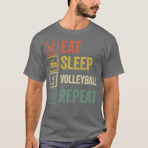 Funny eat sleep volleyball repeat distressed retro T-Shirt