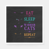 Funny Eat Sleep Warrior Cats Repeat Funny Cat Warr