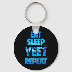 Funny Eat Sleep Yeet Repeat Vintage Key Ring